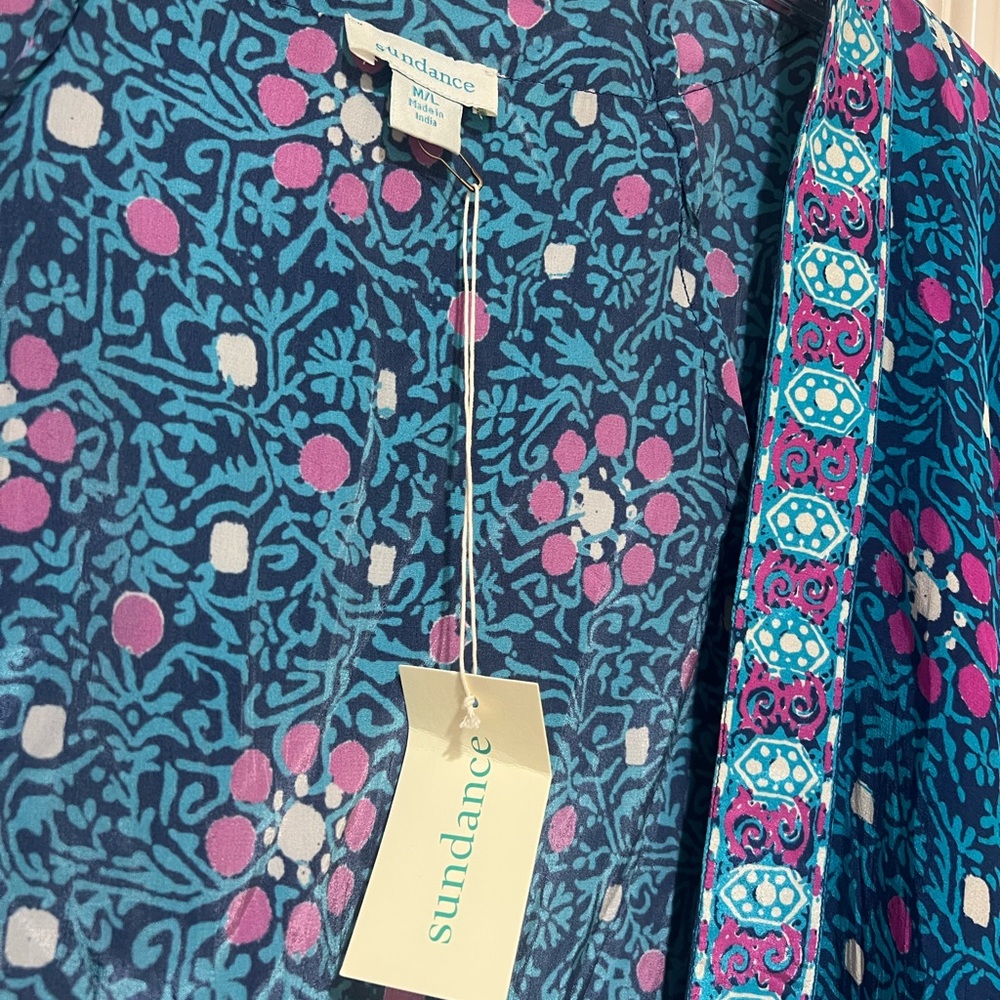 Sundance Teal & Pink Floral Swim Coverup - Picture 11 of 12